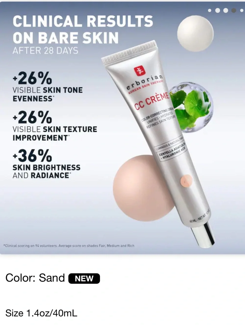 Erborian CC Cream Color-Corrector for Natural Luminous Finish